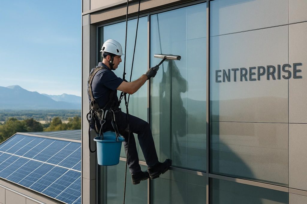 Ngs Propreté, expert en nettoyage de vitres et panneaux solaires dans le Rhône, offre des services professionnels et fiables pour un résultat impeccable et durable.