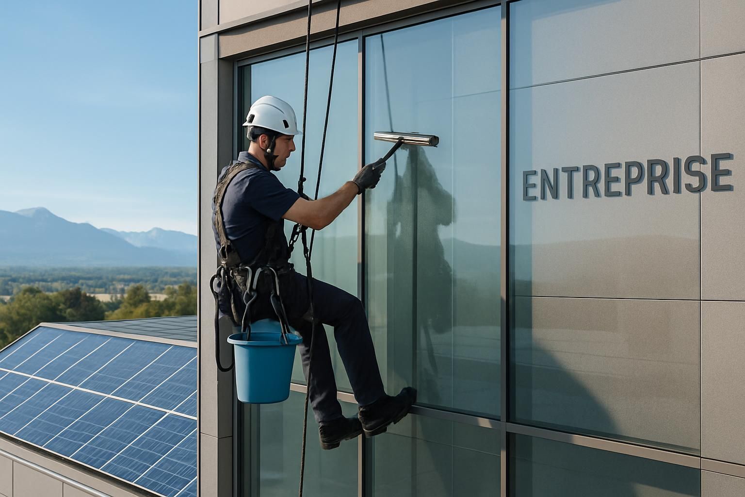 Ngs Propreté, expert en nettoyage de vitres et panneaux solaires dans le Rhône, offre des services professionnels et fiables pour un résultat impeccable et durable.